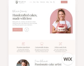 Wix Template Baker Wix Website Cake Artist Multi Page Web Site Bakery Pink Dessert
