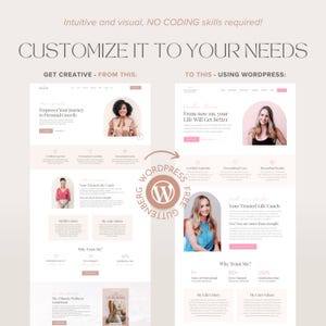 Coaching Wordpress-tema Terapeut Komplett webbplats Livscoach Wordpress-mall Redigerbar Wordpress-blogg bild 5