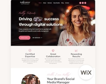 Wix Website Template Social Media Website Marketing Agency Sales Page Virtual Assistant Portfolio Site