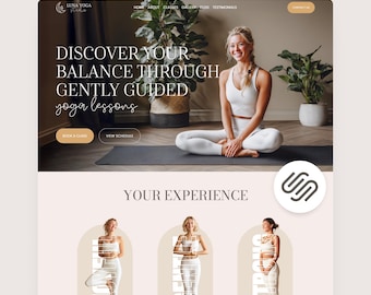 Yoga Studio Squarespace Website Template Pilates Teacher Squarespace 71 Editable Boho Square Space Site
