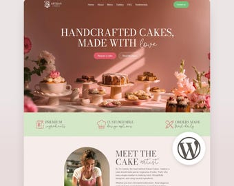 Cake Artist Wordpress Theme Baker Full Website Bakery Wordpress Template Confectionery Word Press Blog