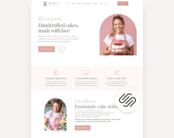 Baker Squarespace Website Template Cake Artist Squarespace 71 Sales Page Pink Square Space Site