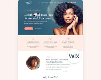 Kosmetikerin Wix Vorlage Schönheitssalon Wix Website Medspa Verkaufsseite Hautpflege Website Pink
