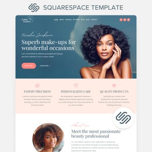 Beauty Salon Squarespace Website Template Skincare Squarespace 71 Landing Page Medspa Web Site Esthetician