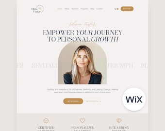 Therapist Wix Website Template for Coaching Wix Landing Page Life Coach Boho Web Site