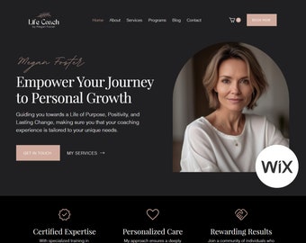 Wix Template for Coaches Wix Website Template Coaching Website Sales Page Template Life Coach Wix Blog Therapist Website Boho Site Coaching