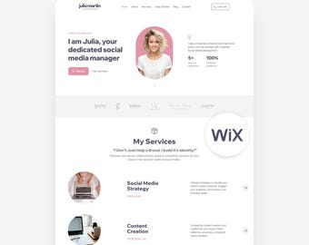 Wix Template for Virtual Assistants DIY Social Media Website Marketing Agency Landing Page