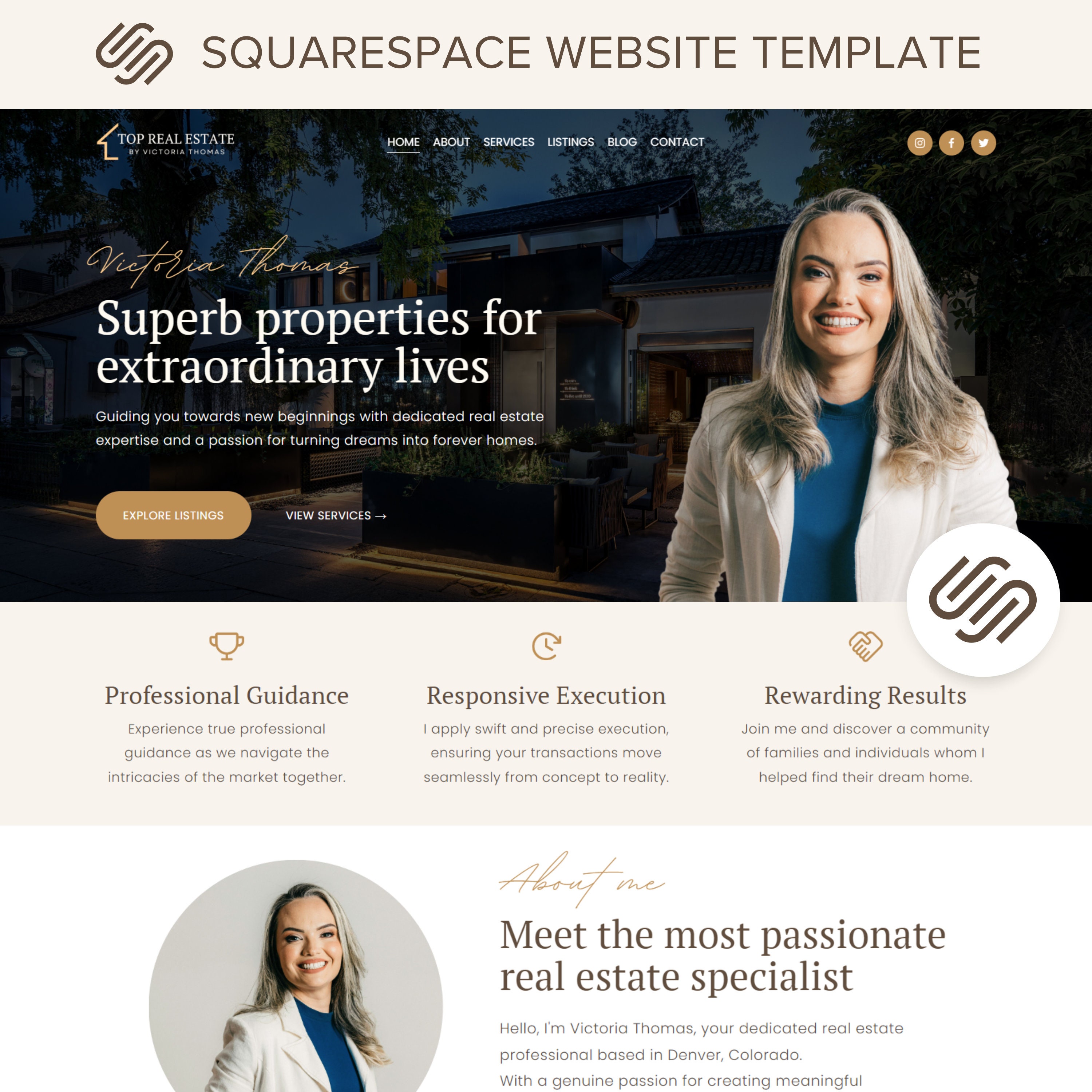 Squarespace Template Real Estate Squarespace Website Template Realtor Sales Page Template Boho Squarespace Agency Blog Square Space Theme 71