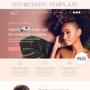 Beauty Salon Wix Website Esthetician Wix Template Skincare Sales Page Pink Web Site Medspa