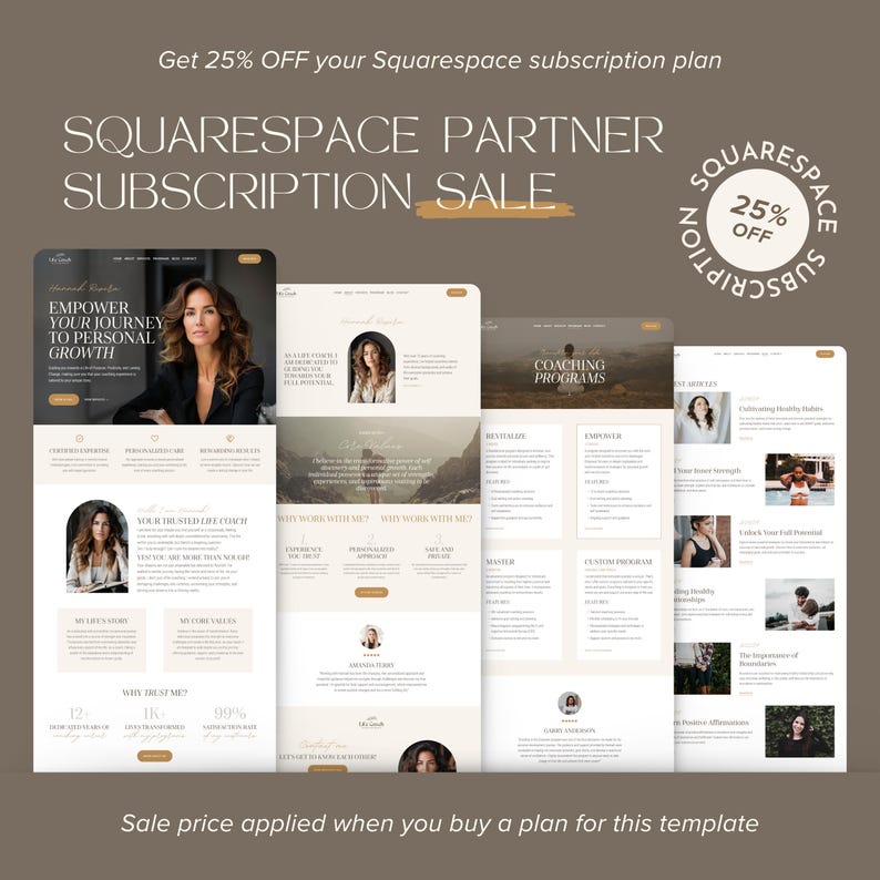 Coaching Squarespace Website Template Life Coach Squarespace 71 Sales Page Boho Square Space Site image 3