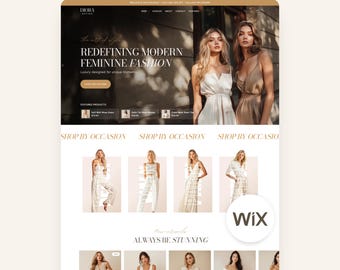 Wix Template Fashion Boutique Boho Wix Website Luxury E-commerce Design for Clothing Stores