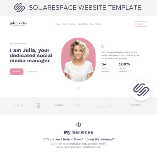 Squarespace Template Virtual Assistant Website Squarespace Website Template Social Media Manager Sales Page Marketing Agency Squarespace 71