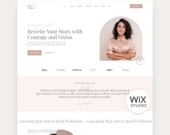 Editable Wix Studio Template Coaching New Wix Website Life Coach Pink Therapist Web Site
