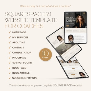 Coaching Squarespace Website Template Life Coach Squarespace 71 Sales Page Boho Square Space Site image 2