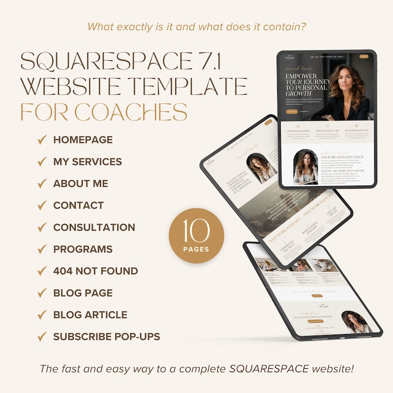 Coaching Squarespace Website Template Life Coach Squarespace 71 Sales Page Boho Square Space Site image 2
