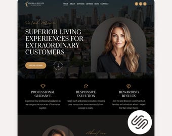 Realtor Squarespace Template Real Estate Squarespace 71 Sales Page Agent Portfolio Square Space Blog