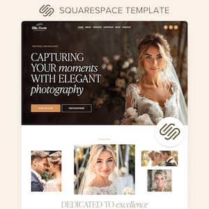 Squarespace Template Photographer Boho Wedding Photography Website Editable Web Site DIY Sales Page