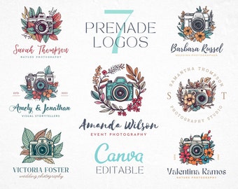 7 diseños de logotipos de cámaras vintage: logotipos de fotografía editables (Canva)