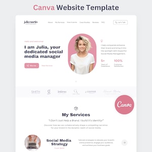 Canva Template für Canva Website Virtueller Assistent Landing Page Digital Marketing