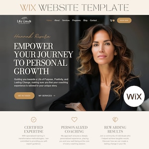 Life Coach Wix Template Coaching Wix Website Template Coaching Website Sales Page Template Wix Blog Therapist Website Boho Site for Coaches
