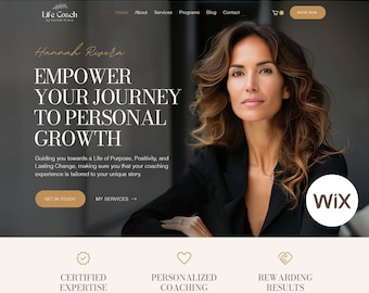 Life Coach Wix Template Coaching Wix Website Template Coaching Website Sales Page Template Wix Blog Therapist Website Boho Site for Coaches