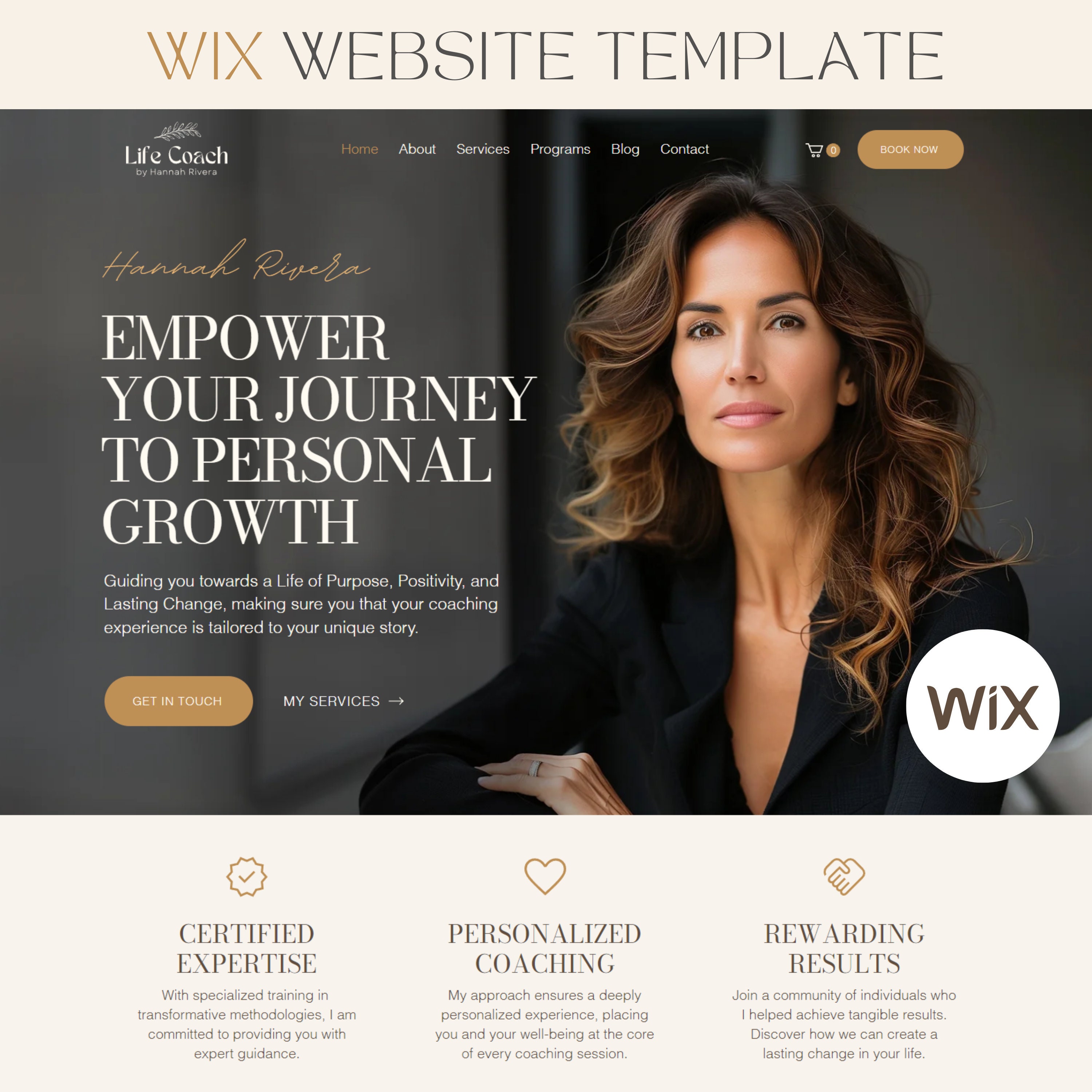 Life Coach Wix Template Coaching Wix Website Template Coaching Website Sales Page Template Wix Blog Therapist Website Boho Site for Coaches