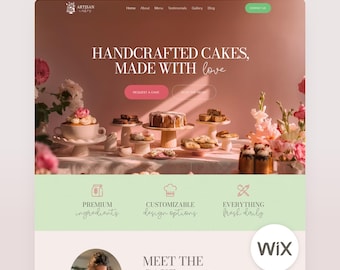 Wix Template Cake Artist Wix Website Baker Multi Page Web Site Bakery Pink Dessert