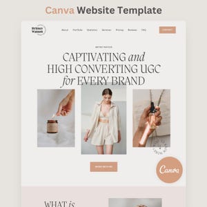 Canva UGC Website Template UGC Portfolio Content Creator Landing Page Boho Web Site