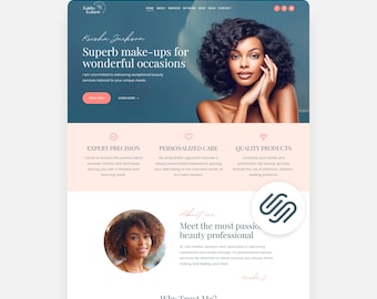 Beauty Salon Squarespace Website Template Skincare Squarespace 71 Landing Page Medspa Web Site Esthetician