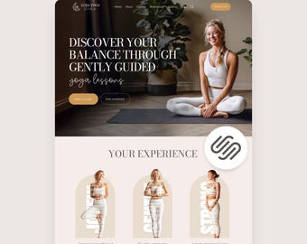 Yoga Studio Squarespace Website Template Pilates Teacher Squarespace 71 Editable Boho Square Space Site