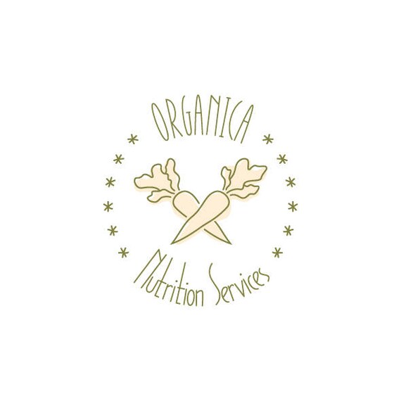 Food Logo Carrot Nutrition Badge Organic Ready Made Etsy