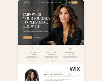 Life Coach Wix Template for Therapist Full Website Wix Coaching Web Site Boho Editable