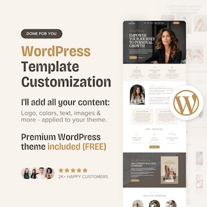WordPress Template Customization WordPress Theme Custom Website Setup Service Done For You Web Site