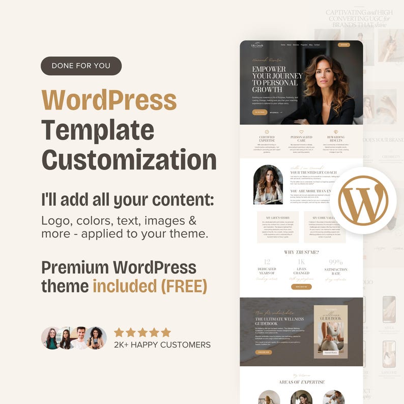 Personalización de plantillas de WordPress, tema de WordPress, servicio de configuración de sitios web personalizados, sitio web hecho para usted. imagen 1