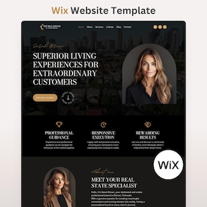 Realtor Wix Website Template Real Estate Website Agent Portfolio Boho Landing Page