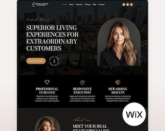 Realtor Wix Website Template Real Estate Website Agent Portfolio Boho Landing Page