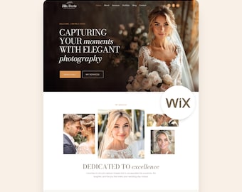 Wedding Photography Wix Website Template for Photographer Wix Portfolio Web Site Boho Landing Page