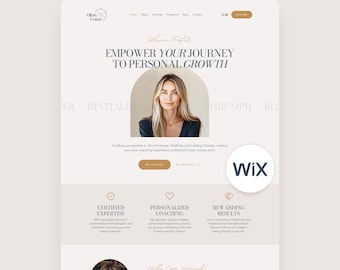 Therapeut Wix Website Template für Coaching Wix Landing Page Life Coach Boho Web Seite