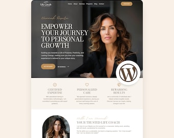 Life Coach Wordpress Theme Coaching Full Website Therapist Wordpress Template Editable Word Press Blog