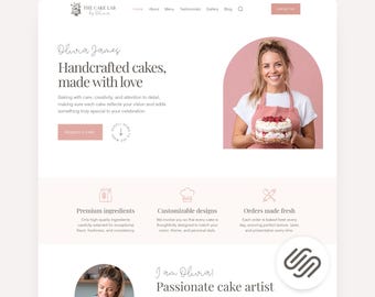Baker Squarespace Website Template Cake Artist Squarespace 71 Sales Page Pink Square Space Site