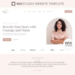 Therapist Wix Studio Website Template Wix Studio Template for Life Coach Website Wix Blog Coaching Website Boho Site Coach Landing Page Pink