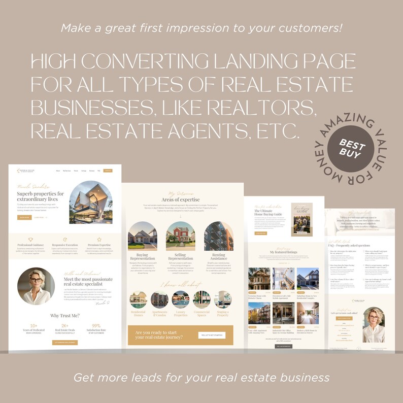 Real Estate Canva Website Template Realtor Canva Landing Page Agent ...