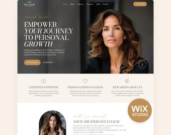Wix Studio Template for Coach and Therapist New Wix Website Coaching Boho Landing Page