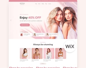 Wix Template for Fashion Stores Editable Wix Website DIY E-commerce Site Clothing Boutique