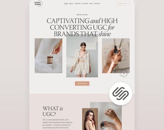 Squarespace Website Template for UGC Creator Squarespace 7.1 Web Site Virtual Assistant Portfolio Marketing