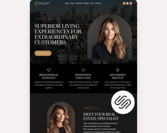 Realtor Squarespace Template Grundbesitz Squarespace 71 Sales Page Makler Portfolio Square Space Blog