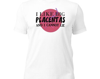 I Like Big Placentas Tee - Doula Midwife Shirt - Light Color T-shirt