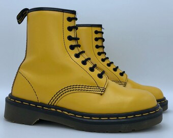 yellow doc marten boots