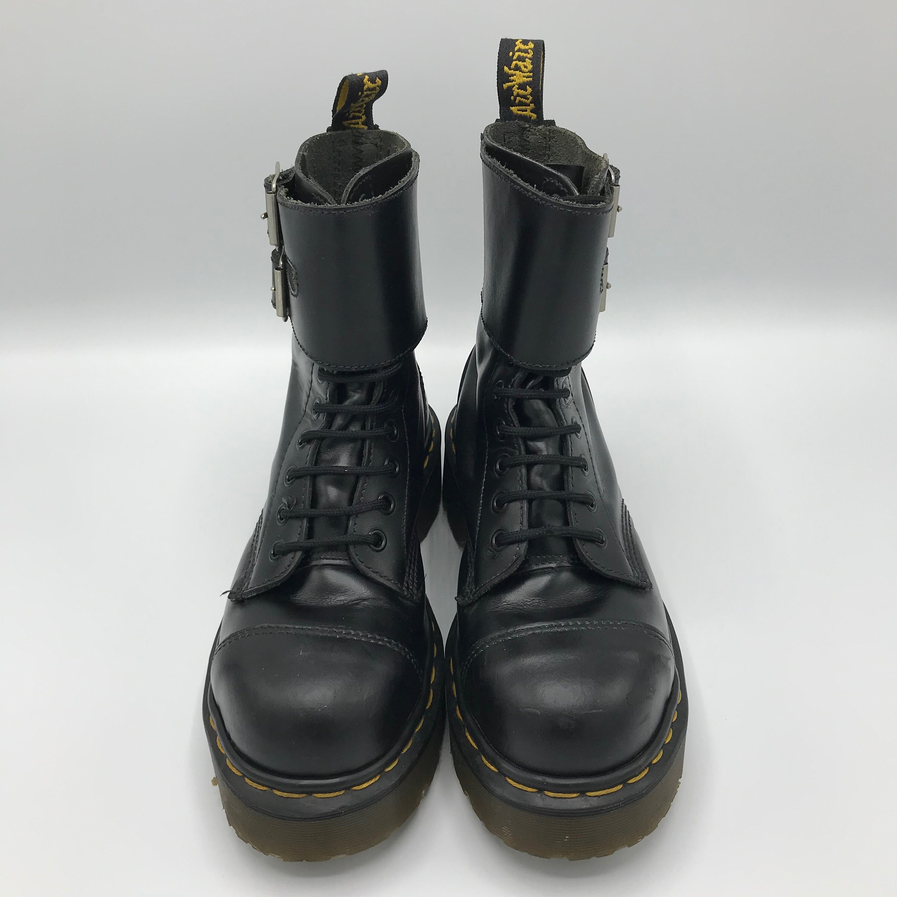 Vintage Dr. Martens Doc Black Smooth Leather 10 Eye Steel Toe | Etsy