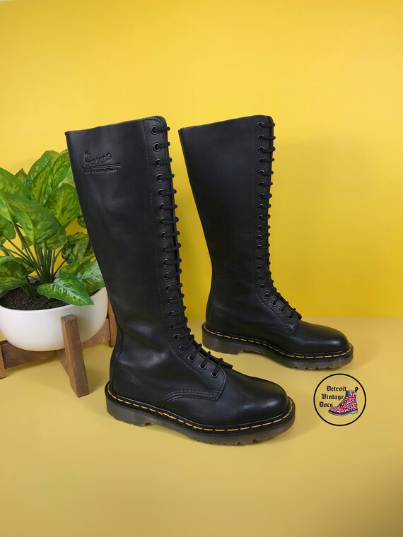 black soft leather docs